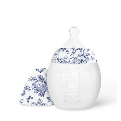 Mamadeira Élhée Tartine et Chocolat Toile de Jouy Blue 240ml - 0M+ - Leve, Sensorial e Inquebrável